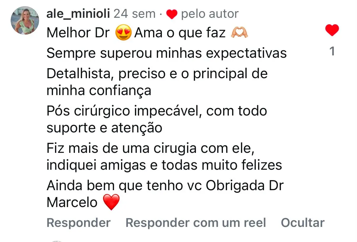 Depoimento de ale_minioli no Instagram