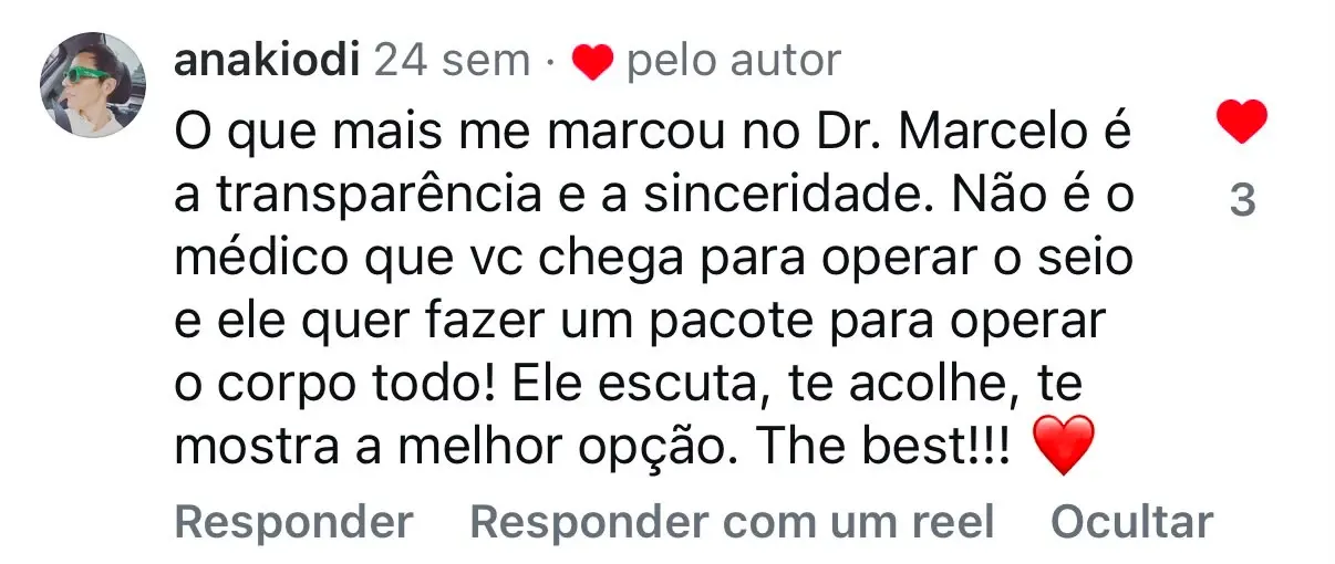 Depoimento de anakiodi no Instagram