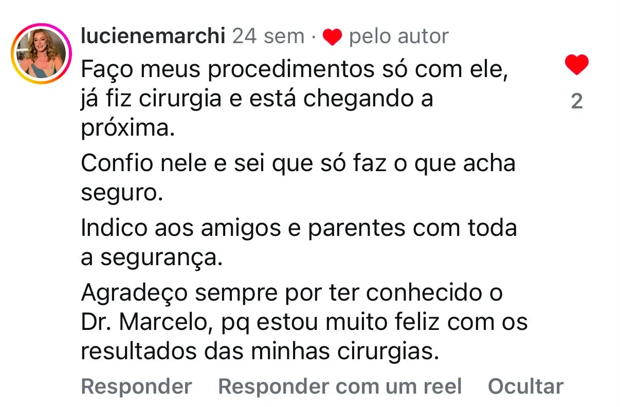 Depoimento de lucienemarchi no Instagram