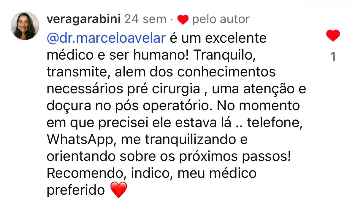 Depoimento de veragarabini no Instagram